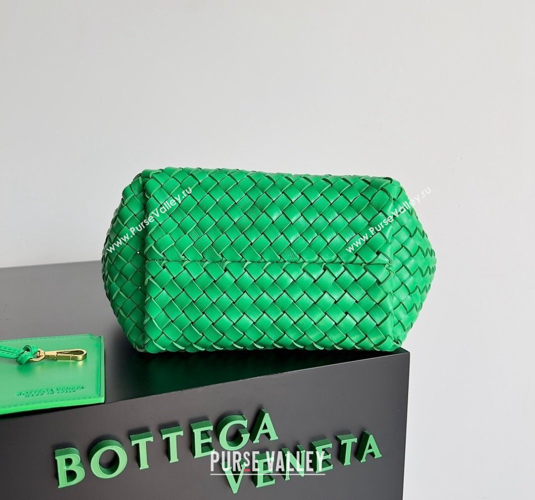 Bottega Veneta Mini Cabat Tote Bag in Intreccio Leather Parakeet Green 2023 709464 (YX-231225006)