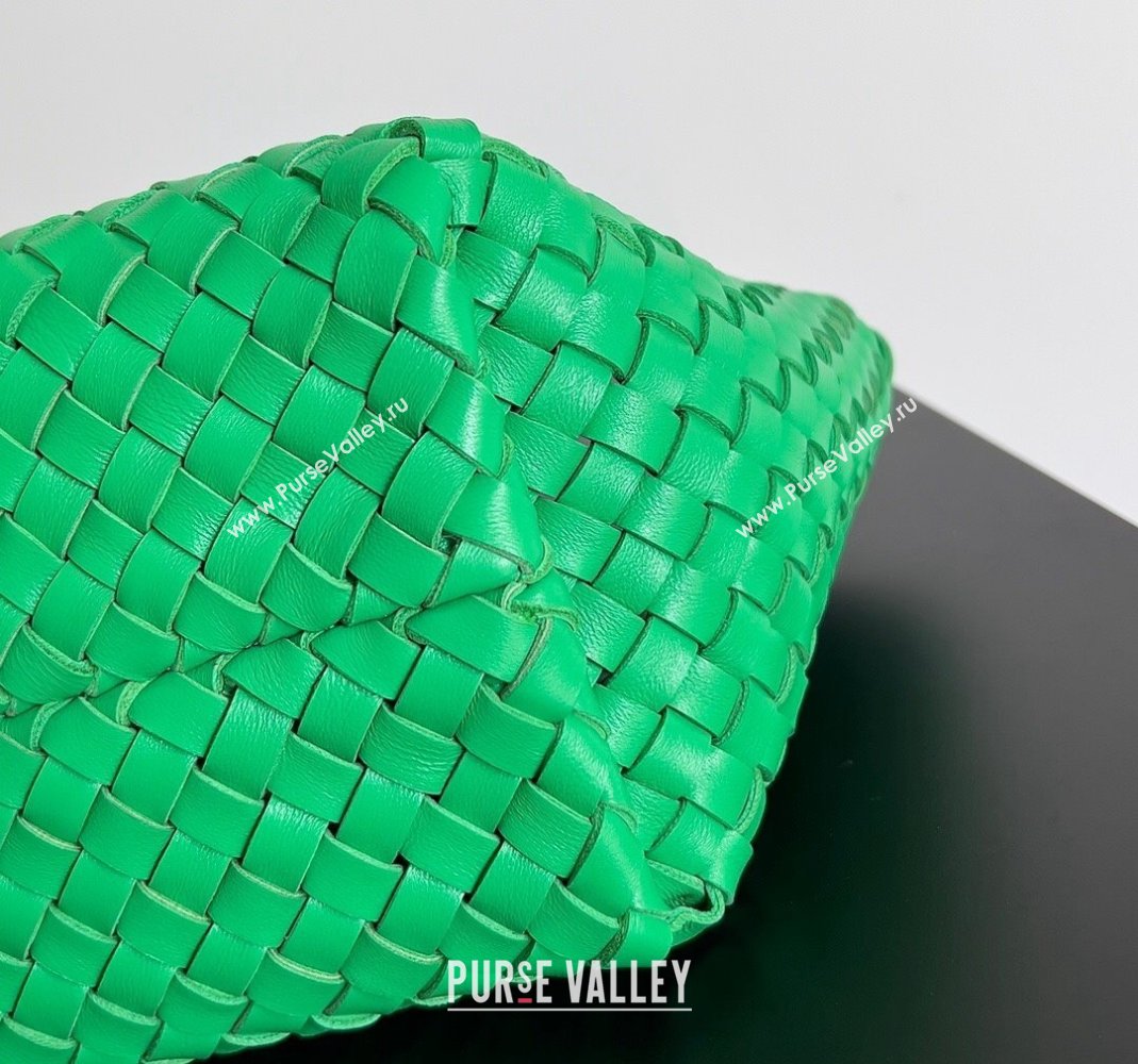 Bottega Veneta Mini Cabat Tote Bag in Intreccio Leather Parakeet Green 2023 709464 (YX-231225006)