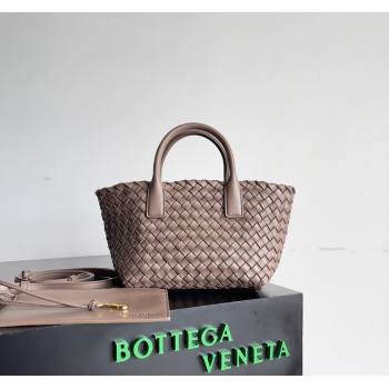 Bottega Veneta Mini Cabat Tote Bag in Intreccio Leather Taupe Grey 2023 709464 (YX-231225007)