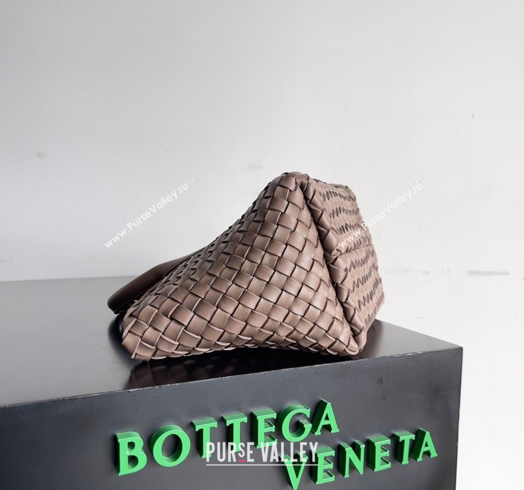 Bottega Veneta Mini Cabat Tote Bag in Intreccio Leather Taupe Grey 2023 709464 (YX-231225007)