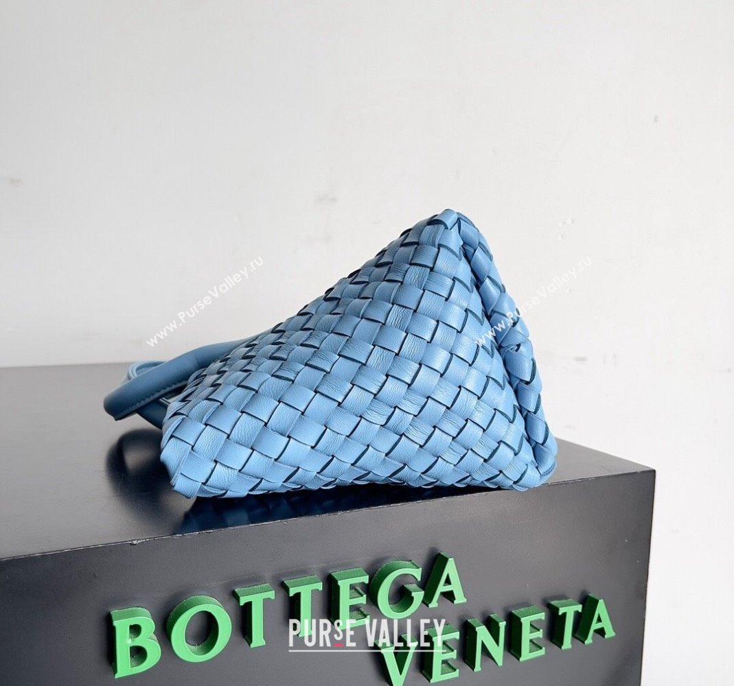 Bottega Veneta Mini Cabat Tote Bag in Intreccio Leather Windswept Blue 2023 709464 (YX-231225008)