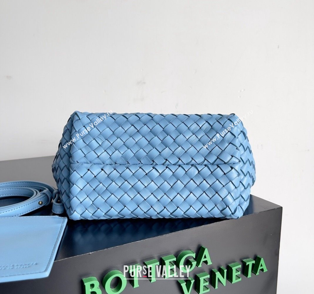 Bottega Veneta Mini Cabat Tote Bag in Intreccio Leather Windswept Blue 2023 709464 (YX-231225008)