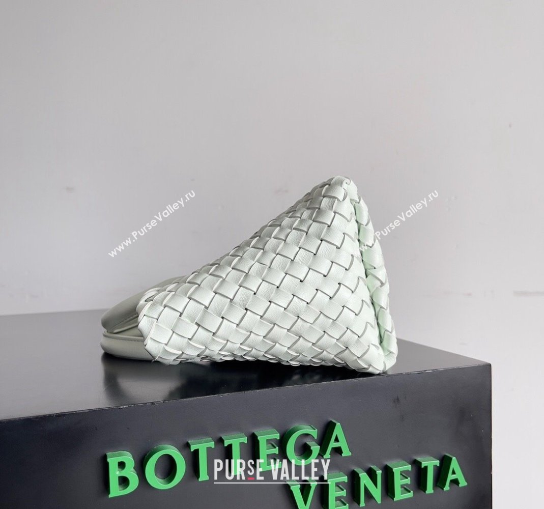 Bottega Veneta Mini Cabat Tote Bag in Intreccio Leather Glacier Green 2023 709464 (YX-231225009)