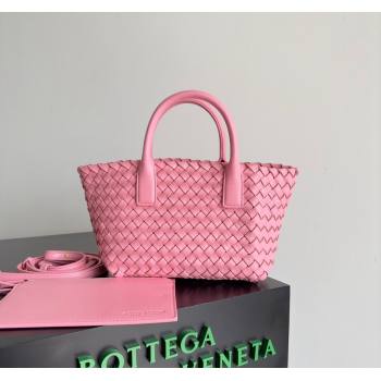 Bottega Veneta Mini Cabat Tote Bag in Intreccio Leather Pink 2 2023 709464 (YX-231225011)