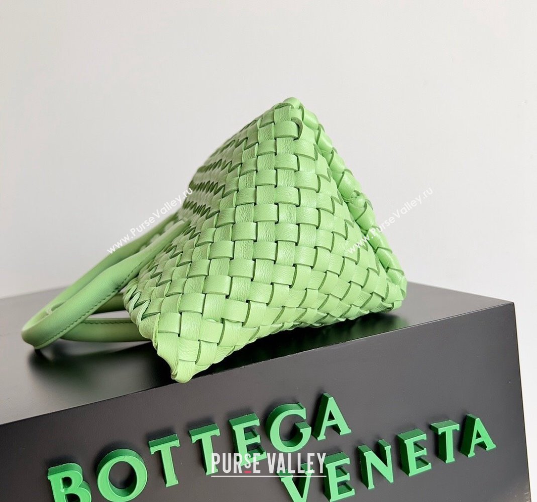 Bottega Veneta Mini Cabat Tote Bag in Intreccio Leather Light Green 2023 709464 (YX-231225014)