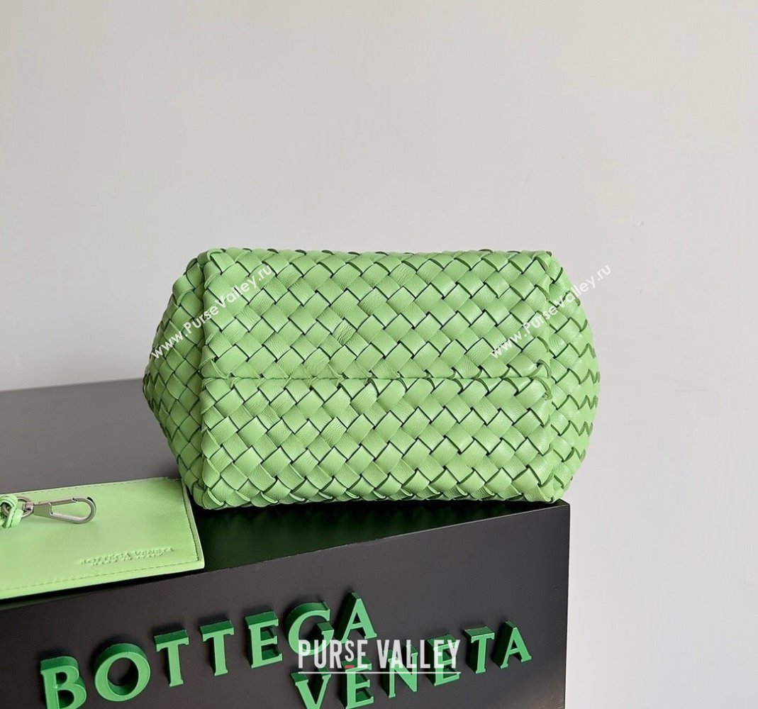 Bottega Veneta Mini Cabat Tote Bag in Intreccio Leather Light Green 2023 709464 (YX-231225014)