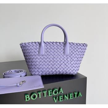 Bottega Veneta Mini Cabat Tote Bag in Intreccio Leather Purple 2 2023 709464 (YX-231225017)