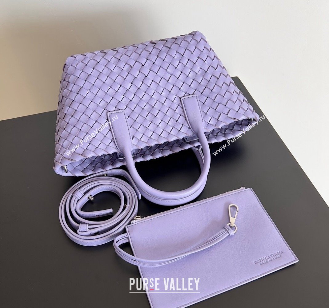 Bottega Veneta Mini Cabat Tote Bag in Intreccio Leather Purple 2 2023 709464 (YX-231225017)