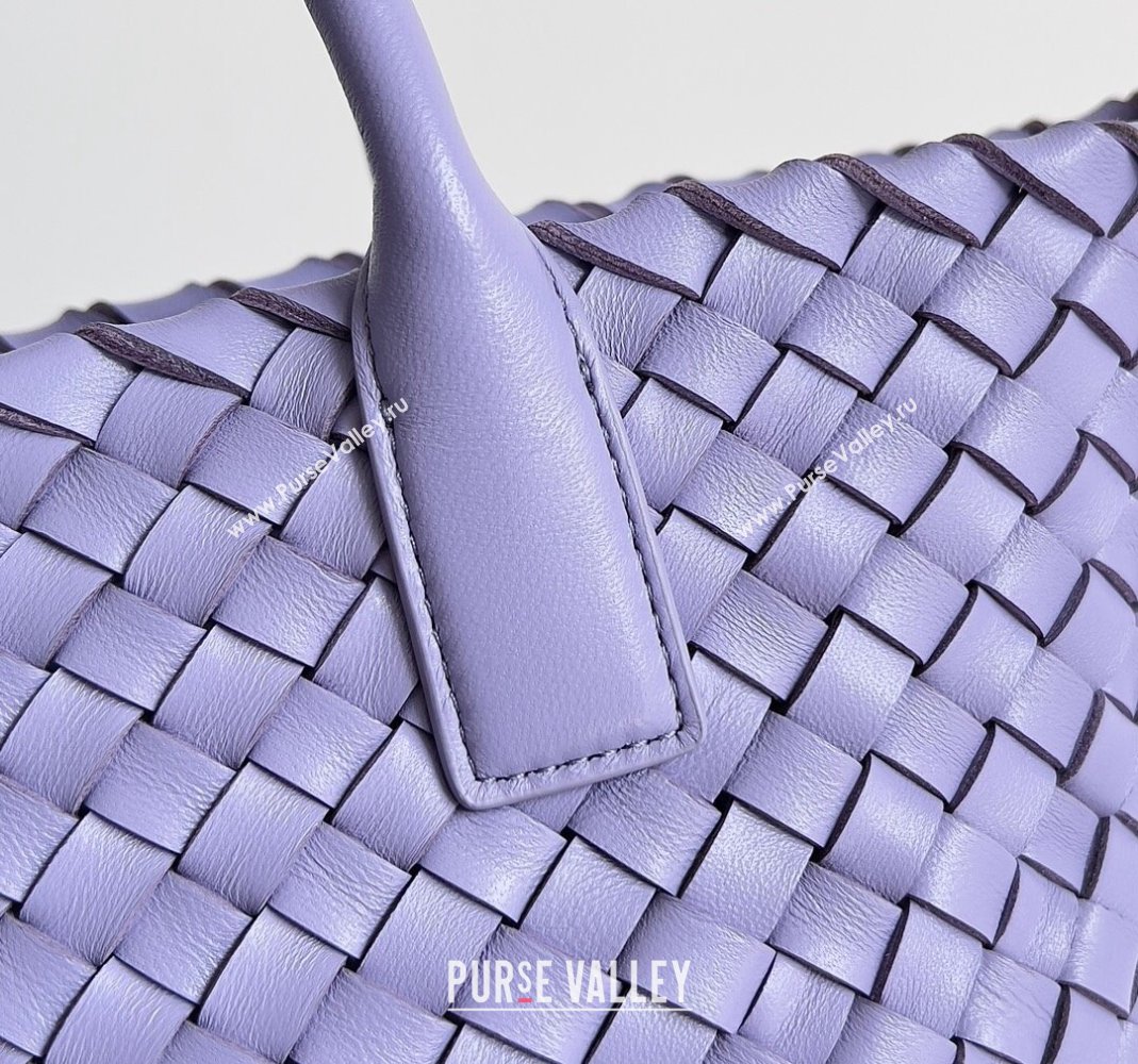 Bottega Veneta Mini Cabat Tote Bag in Intreccio Leather Purple 2 2023 709464 (YX-231225017)