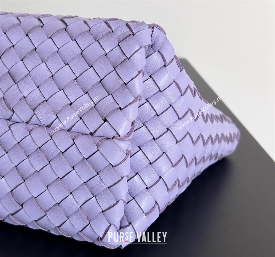 Bottega Veneta Mini Cabat Tote Bag in Intreccio Leather Purple 2 2023 709464 (YX-231225017)