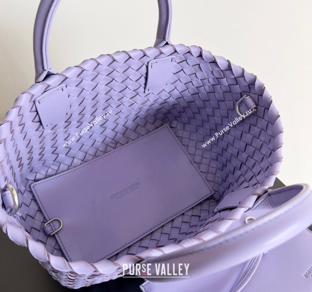 Bottega Veneta Mini Cabat Tote Bag in Intreccio Leather Purple 2 2023 709464 (YX-231225017)