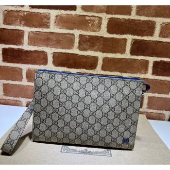 Gucci Canvas Pouch with GG Detail 768255 Blue 2023 (DLH-231229106)