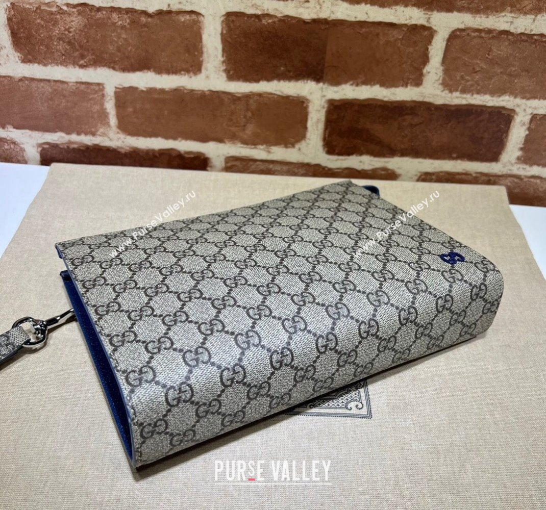 Gucci Canvas Pouch with GG Detail 768255 Blue 2023 (DLH-231229106)