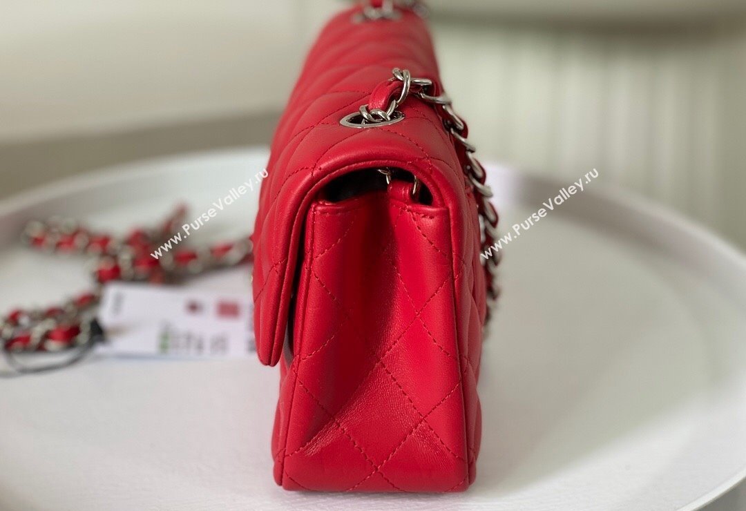 Chanel Lambskin Classic Mini Flap Bag A69900 Red/Silver 2023 (sm-2312260136)