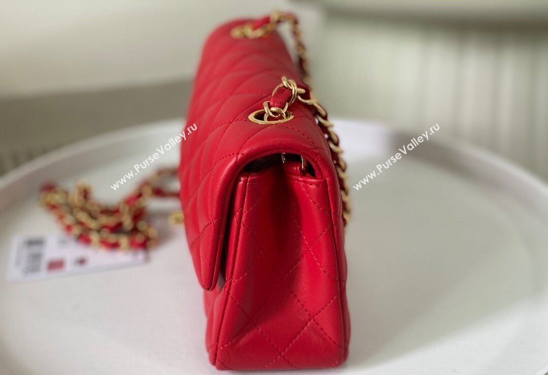 Chanel Lambskin Classic Mini Flap Bag A69900 Red/Gold 2023 (sm-2312260137)