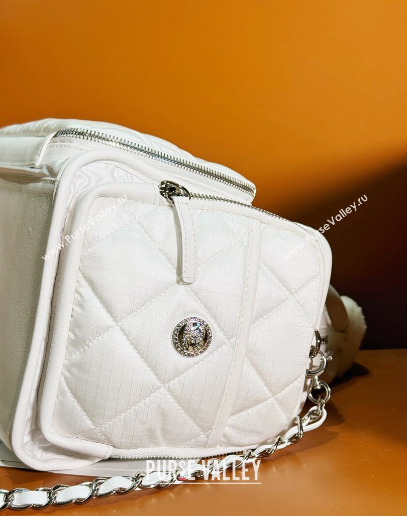 Chanel Coco Neige Nylon Large Bowling Bag AS4364 White 2024 (yezi-240116008)