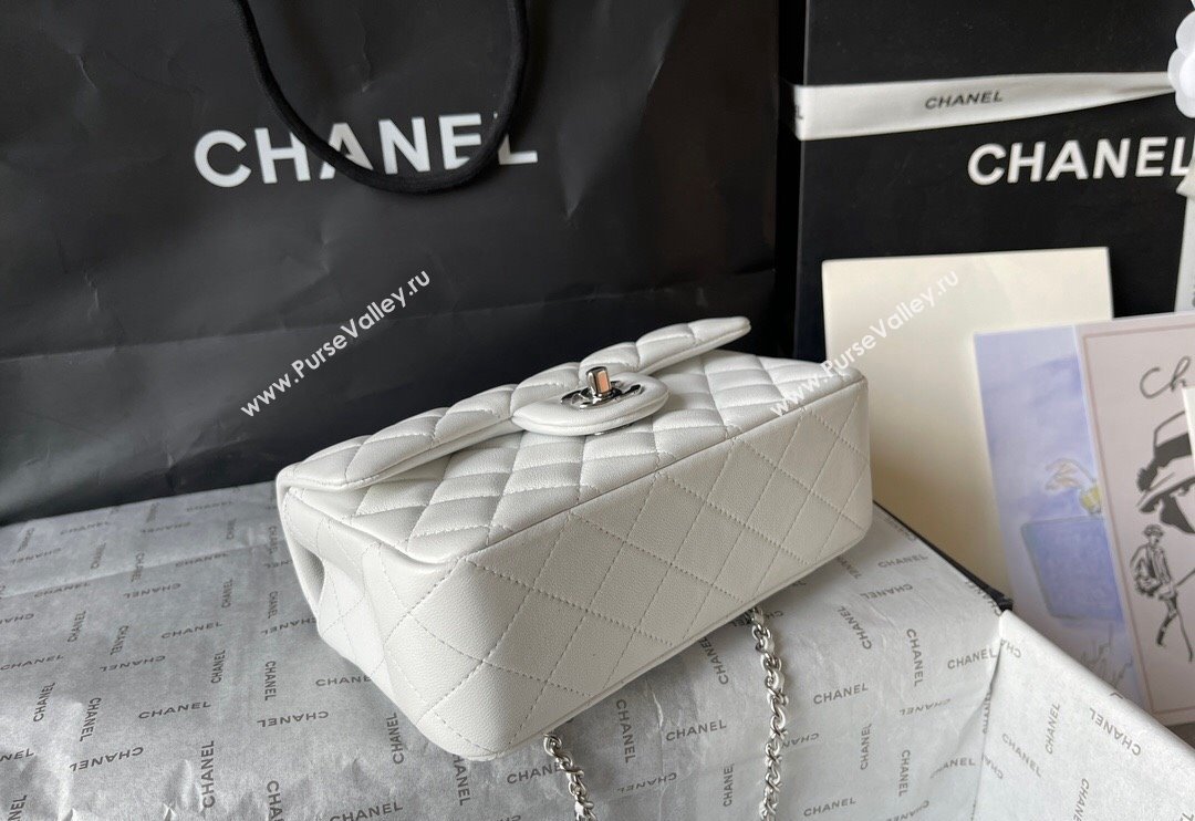 Chanel Lambskin Mini Flap Bag with Top Handle AS2431 White 2024 (yingf-240117028)