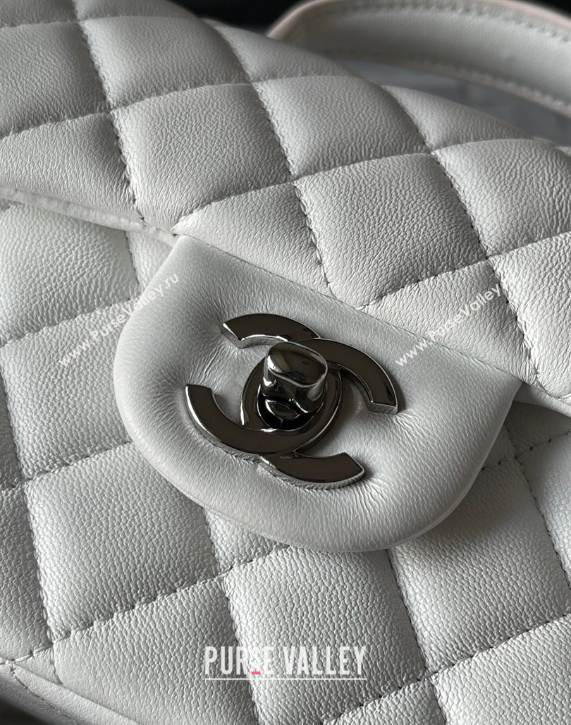 Chanel Lambskin Mini Flap Bag with Top Handle AS2431 White 2024 (yingf-240117028)