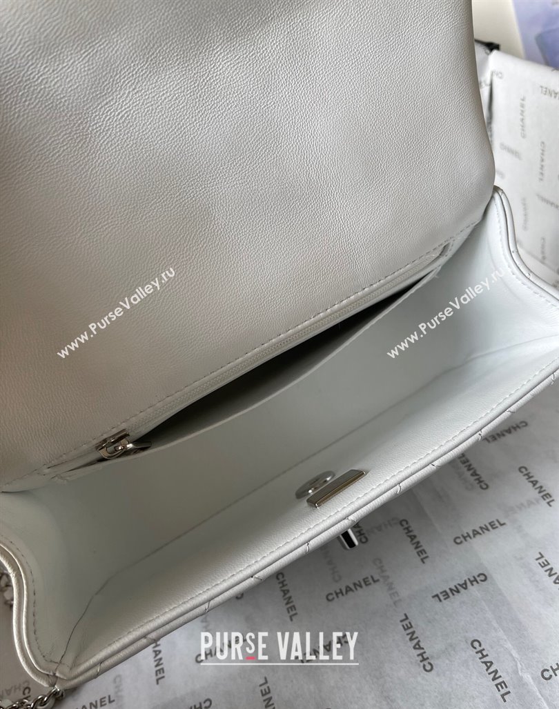 Chanel Lambskin Mini Flap Bag with Top Handle AS2431 White 2024 (yingf-240117028)