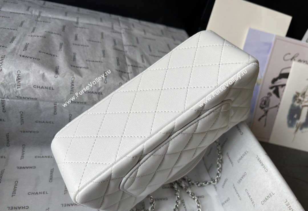 Chanel Lambskin Mini Flap Bag with Top Handle AS2431 White 2024 (yingf-240117028)