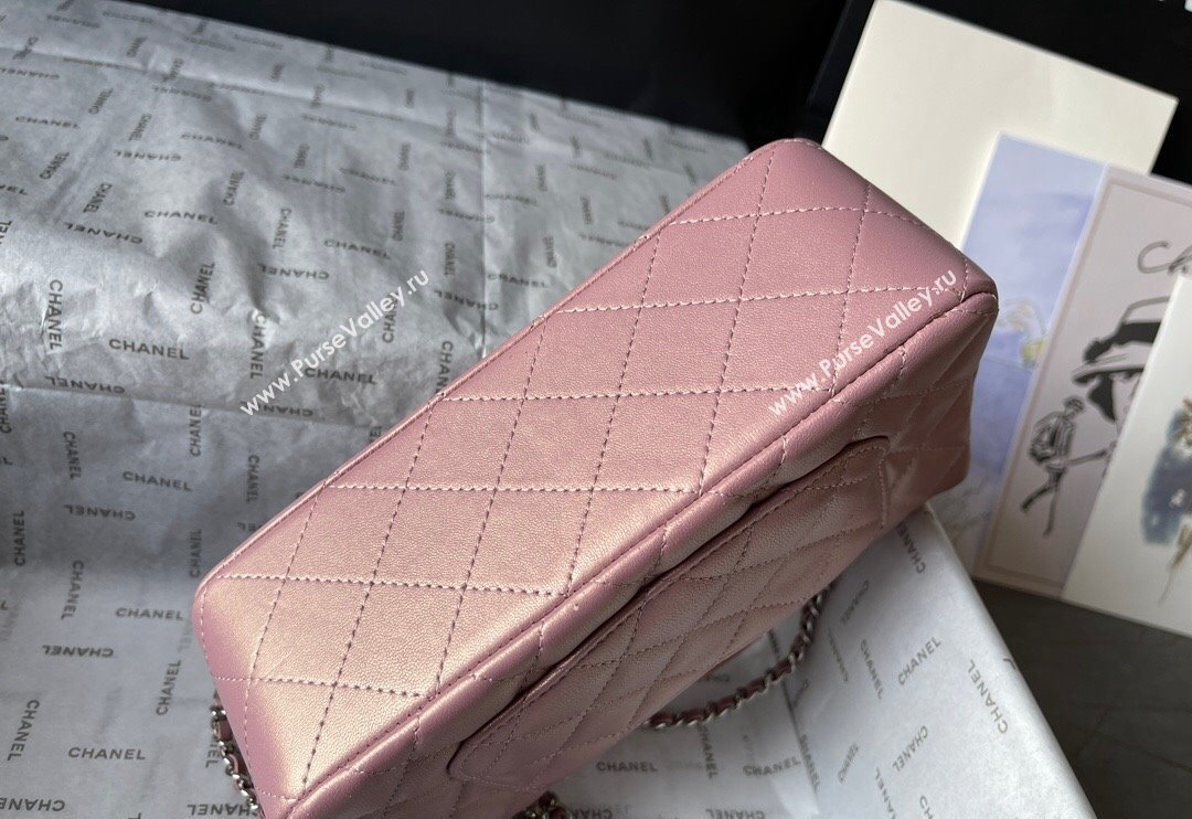 Chanel Lambskin Mini Flap Bag with Top Handle AS2431 Iridescent Pink 2024 (yingf-240117029)