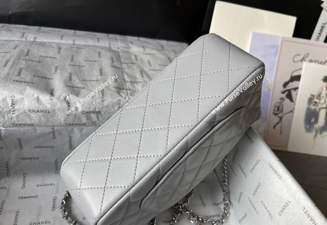 Chanel Lambskin Mini Flap Bag with Top Handle AS2431 Light Grey 2024 (yingf-240117031)