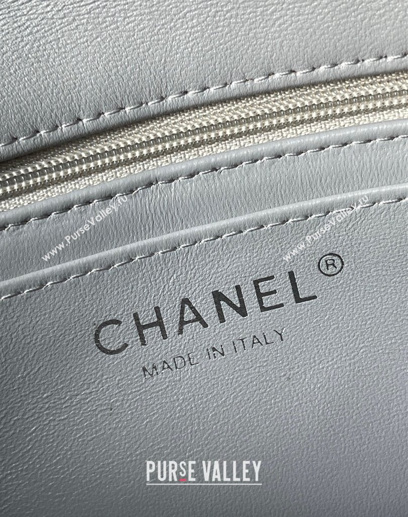 Chanel Lambskin Mini Flap Bag with Top Handle AS2431 Light Grey 2024 (yingf-240117031)