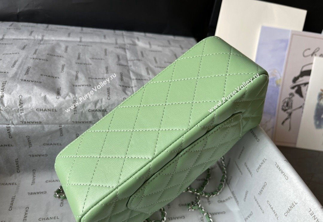 Chanel Lambskin Mini Flap Bag with Top Handle AS2431 Light Green 2024 (yingf-240117032)