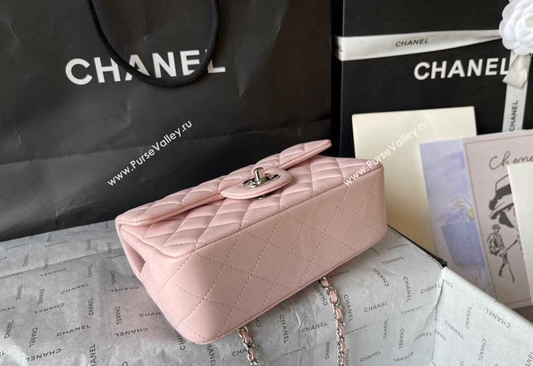 Chanel Lambskin Mini Flap Bag with Top Handle AS2431 Pale Pink 2024 (yingf-240117033)