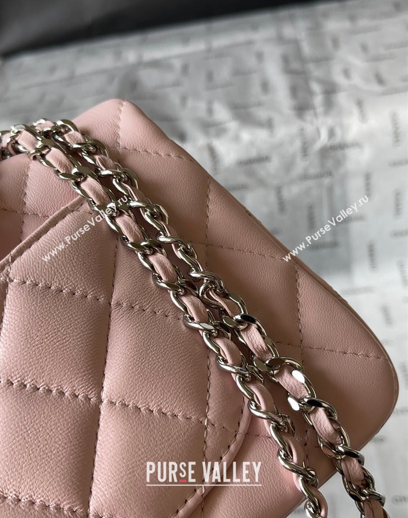 Chanel Lambskin Mini Flap Bag with Top Handle AS2431 Pale Pink 2024 (yingf-240117033)