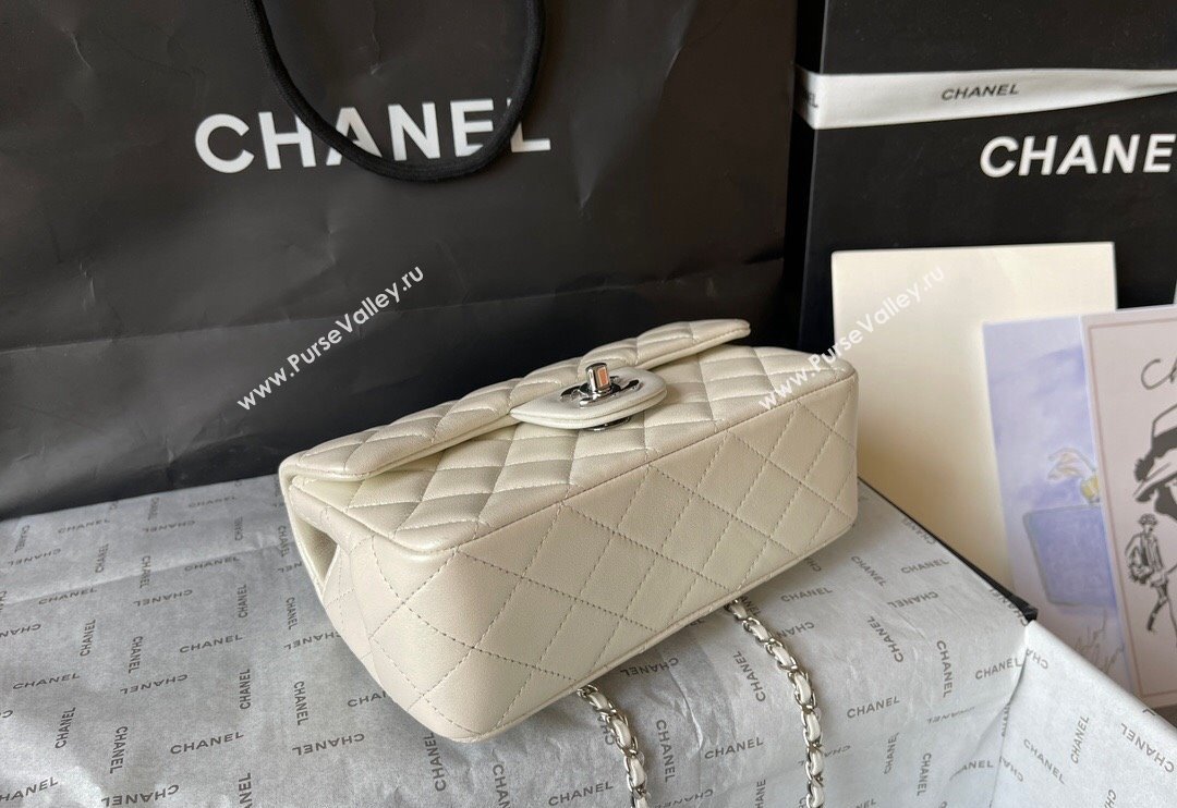 Chanel Lambskin Mini Flap Bag with Top Handle AS2431 White 2024 (yingf-240117034)