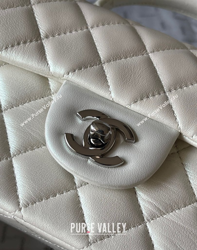 Chanel Lambskin Mini Flap Bag with Top Handle AS2431 White 2024 (yingf-240117034)