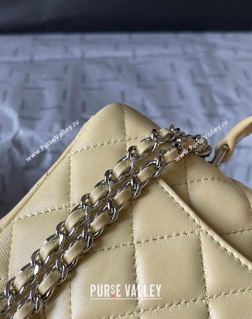 Chanel Lambskin Mini Flap Bag with Top Handle AS2431 Yellow 2024 (yingf-240117035)