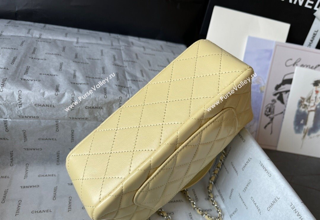 Chanel Lambskin Mini Flap Bag with Top Handle AS2431 Yellow 2024 (yingf-240117035)