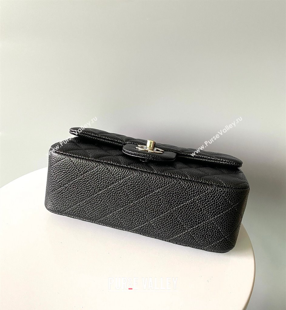 Chanel Grained Calfskin Classic Mini Flap Bag A01116 Black/Silver 2024 0117 (YD-240117037)