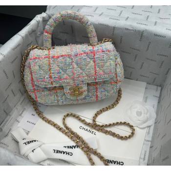 Chanel Tweed Small Bag with Top Handle AS4573 White/Multicolor 2024 (yezi-240116018)