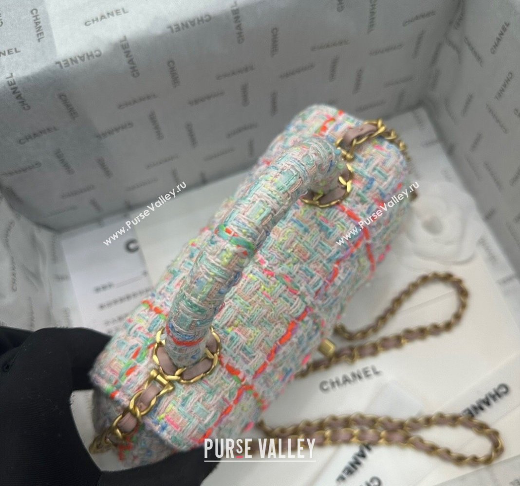 Chanel Tweed Small Bag with Top Handle AS4573 White/Multicolor 2024 (yezi-240116018)