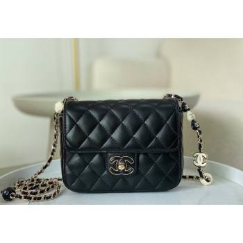 Chanel Lambskin Mini Flap Bag with Enamel Heart Charm AS3782 Black 2023 TOP (SM-240117050)