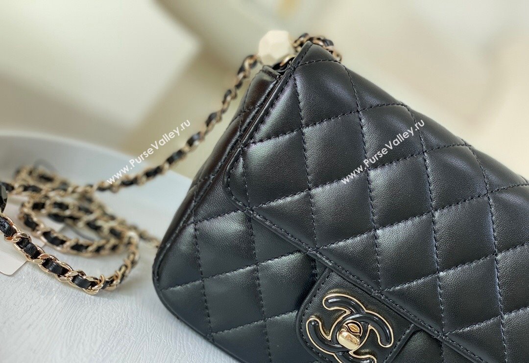 Chanel Lambskin Mini Flap Bag with Enamel Heart Charm AS3782 Black 2023 TOP (SM-240117050)