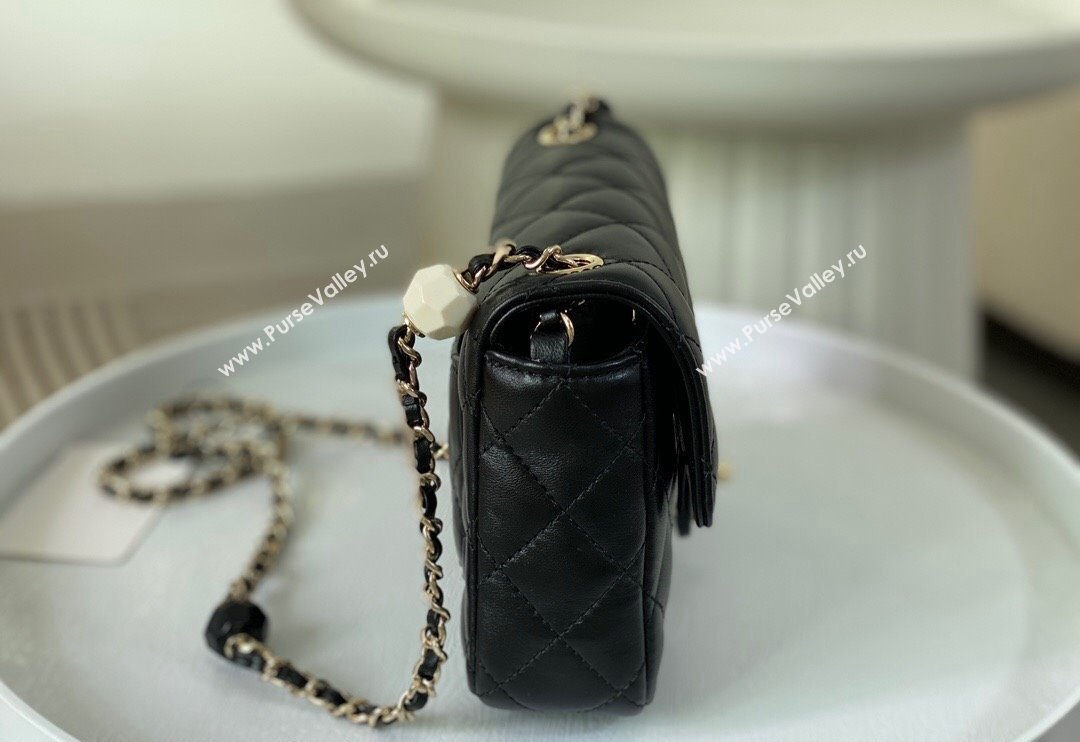 Chanel Lambskin Mini Flap Bag with Enamel Heart Charm AS3782 Black 2023 TOP (SM-240117050)