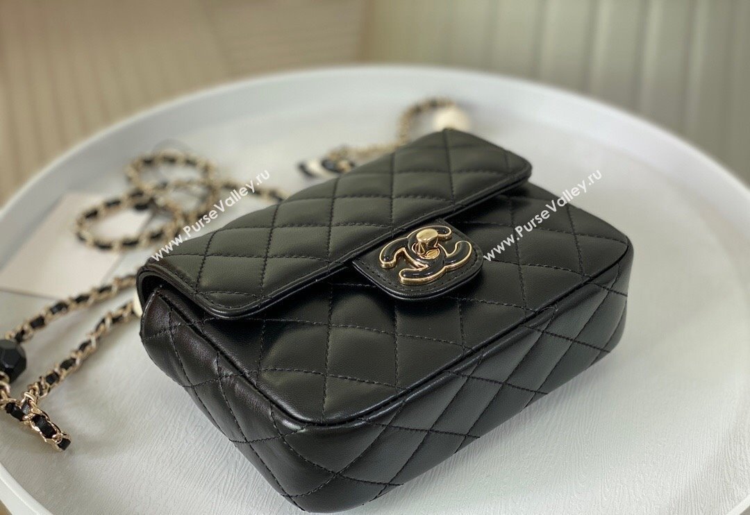 Chanel Lambskin Mini Flap Bag with Enamel Heart Charm AS3782 Black 2023 TOP (SM-240117050)