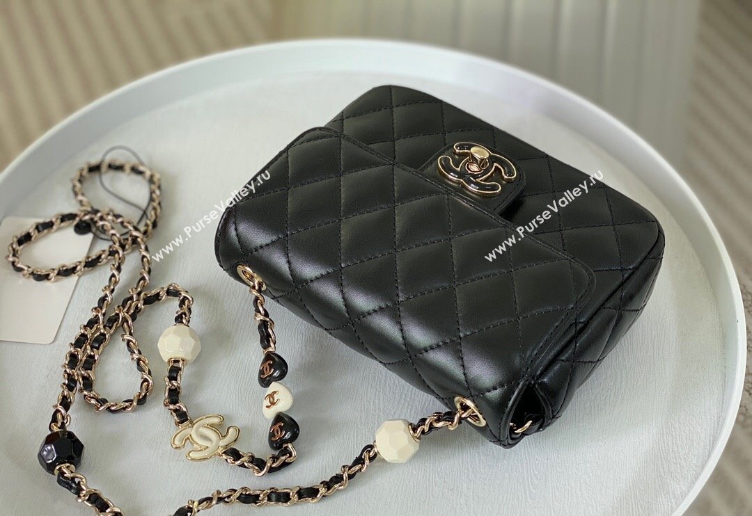 Chanel Lambskin Mini Flap Bag with Enamel Heart Charm AS3782 Black 2023 TOP (SM-240117050)