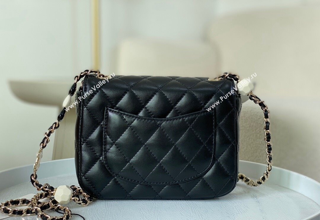 Chanel Lambskin Mini Flap Bag with Enamel Heart Charm AS3782 Black 2023 TOP (SM-240117050)