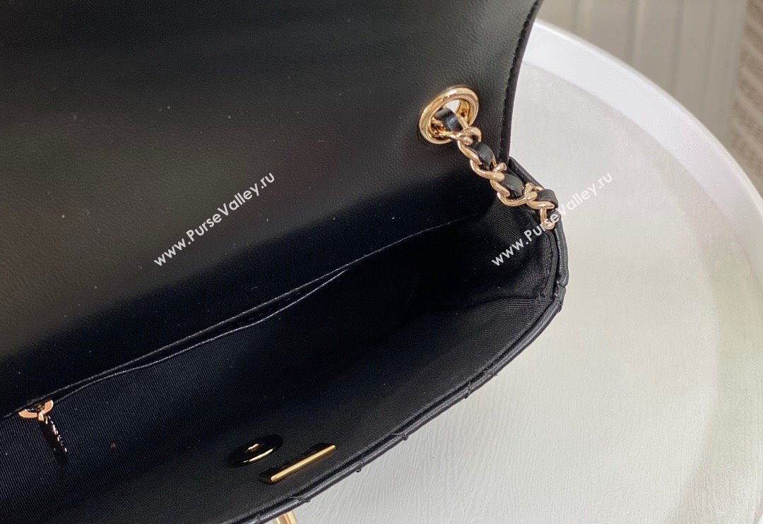 Chanel Lambskin Mini Flap Bag with Enamel Heart Charm AS3782 Black 2023 TOP (SM-240117050)