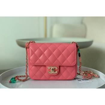 Chanel Lambskin Mini Flap Bag with Enamel Heart Charm AS3782 Pink 2023 TOP (SM-240117051)