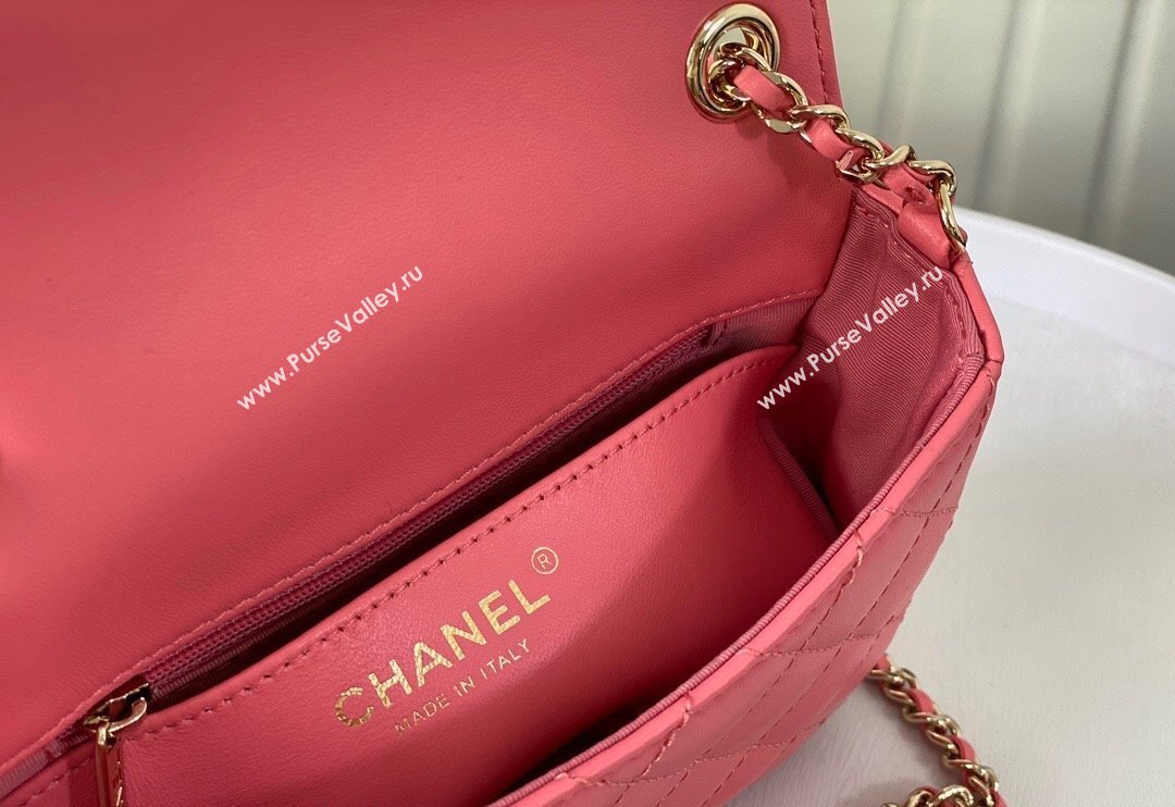 Chanel Lambskin Mini Flap Bag with Enamel Heart Charm AS3782 Pink 2023 TOP (SM-240117051)