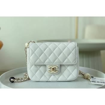 Chanel Lambskin Mini Flap Bag with Enamel Heart Charm AS3782 White 2023 TOP (SM-240117052)