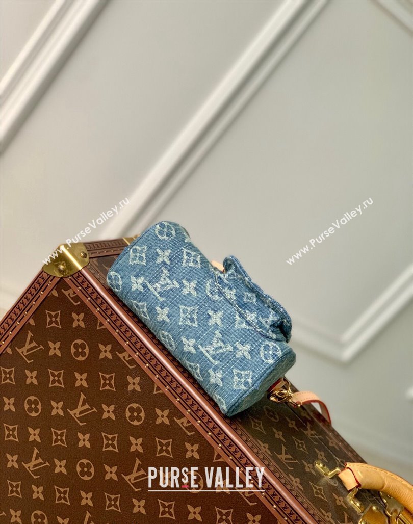 Louis Vuitton Nano Speedy Mini Bag in Blue Monogram Denim M82950 2024 (KI-240117088)