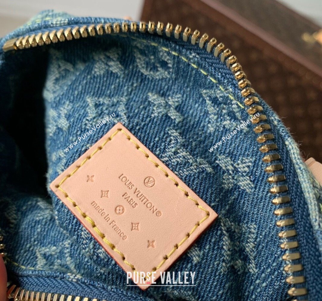 Louis Vuitton Nano Speedy Mini Bag in Blue Monogram Denim M82950 2024 (KI-240117088)