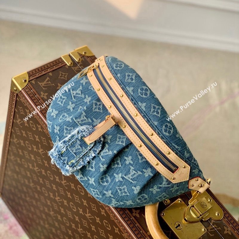 Louis Vuitton High Rise Belt Bag/Bumbag in Blue Monogram Denim M46837 2024 (KI-240117091)